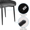 2 Pcs Velvet Dinning Chair High Back Metal Legs High Elastic Filing Comfortable