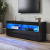 High Gloss Black 120cm TV Stand Cabinet Unit 2 Door Sideboard with LED Lights