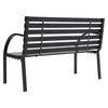 Metal Garden Bench Slatted 2 Seater Yard Patio Park Chair Seat Outdoor Furniture