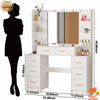 Dressing Table With 11 LED Bulbs Mirror 7 Drawers Large Vanity Table Desk