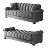 3 Seater Convertible Click-Clack Fabric Sofa Bed Padded Storage Sofabed Loveseat
