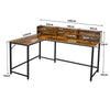 L-Shaped Corner Computer Desk Industrial PC Table Workstation Home Office Large