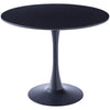Modern Black Round Table with Metal Legs Living Dining Room Kitchen Furniture