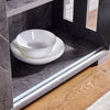 Modern Grey 2 Sliding Doors 2-Tier Shelves Sideboard Storage Cabinet Kitchen