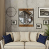 Industrial Metal Wood Frame Wall Mirror Bathroom Living Room Decorative Mirror