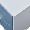 Blue Bedside Table 2 Drawers Modern Nightstand Cabinet Wood Legs Side Table