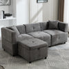 3 Seater Sofa Corner Sofa with Storage Chaise L Shaped Sofa Couch Settee Grey