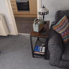 Vintage Side Table Modern Sofa Coffee Table Stand Living Room Rustic Wood Finish