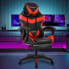Massage Gaming Chair Leather Racing Office Executive Recliner with Leg Rest Red
