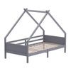 Solid Pine Wood Kid Bed House Frame Toddler Children Slat Bedframe Bedstead