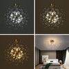 LED Ceiling Light Firework Pendant Vintage Lampshade Chandelier Crystal Droplets
