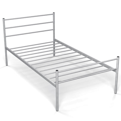 3FT Single Size Metal Bed Heavy-duty Platform Bed Frame with Headboard