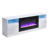 178cm Modern TV Stand Cabinet Unit w/ Electric Fireplace w/ 12 Color LED Lights