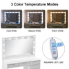 Dressing Table LED Lights Mirror Stool Drawers Vanity Makeup Desk Set White NEW