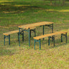 Garden Folding Beer Party Table Bench Outdoor Dining Wooden Furniture 4 Seater