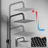 EXPOSED SHOWER TAPS MIXER VALVE BLACK BATHROOM SQUARE TWIN HEAD BAR SHOWER SET