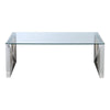 Tempered Glass Tea Coffee Table Rectangular Living Room End Table Chrome Base UK