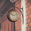 Outdoor Garden Paddington Station Wall Clock Double Sided Hanging Bracket Clock