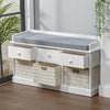 Shoe Storage Bench Cabinet Shoes Rack Drawers Basket Cushioned Hallway Organiser