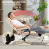 Swivel Recliner Chair and Footstool, Faux Leather Massage Recliner Armchair with