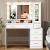 2 in1 Dressing Table with LED Lights Mirror 5 Drawers Socket Vanity Make up Desk