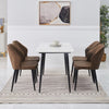 Set of 2 Faux Leather/Suede Dining Chairs Metal Legs Reception Restaurant Chair