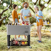 75 L Rolling Ice Chest Portable Patio Cooler Cooler Cart Sliver
