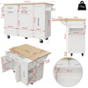Kitchen Island Rolling Cart with Drop Leaf Top, Storage Drawers & Storage Space
