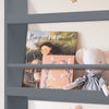 Grey 4-Tier Wall Mounted Children Bookcase Display Bookshelf Storage Unit Rack
