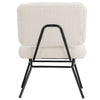 White Accent Chair Upholstered Lambswool Fabric Occasion Chair Single Sofa Chair