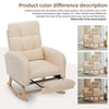 Rocking Chair w/ Adjustable Footrest for Living Room Teddy Fabric Rocking Chair