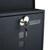 Lockable Metal Secure Mailbox Letter Post Box Wall Hanging Garden Gate Ornament