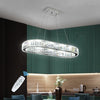 Crystal Chandelier Dimmable Oval LED Ceiling Light Pendant Lights w. Remote 70CM