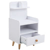 Bedside Table Cabinet Cupboard Night Stand Storage Organizer Shelving Rack White
