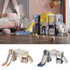 Kids Climber Crawl Slide Set Activity Center wit Basketball Hoop & Football Goal