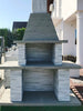 Light Grey Masonry BBQ Barbecue Garden Grill Wood and Charcoal Cooking Massive