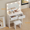 Dressing Table w/ Large Mirror & Stool,Vanity Table with Adjustable Brightnes UK