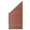 WPC Fence Set 1 Square + 1 Slanted 273x186 cm Brown vidaXL