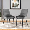 2 Pcs Velvet Dinning Chair High Back Metal Legs High Elastic Filing Comfortable