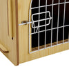 Weatherproof Puppy Dog House Kennel Indoor Pet Shelter with Iron Door 60x57x41cm