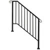 1-4 Steps Iron Handrail Stair Railing Hand Rail Kit Fit Outdoor Garden Steps UK