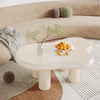 Modern White Coffee Table Irregular Cloud-Shaped Coffee Table for Living Room