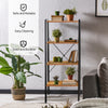 Rustic Tallboy Bookcase 4-Tier Bookshelf Tall Storage Shelving Unit Display Rack