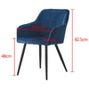 2X Bule Velvet Dining Chairs Matel Legs Luxury Armchairs Office Home Dining Room