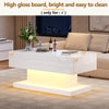 Lift Top Coffee Table LED Center Table with Storage Compartment for Living Room