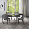 Pair Grey Faux Leather PU Dining Chairs Dining Room Chair Retro Modern Kitchen