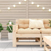 Gecheer Garden Armrest Sofa with Side Table Solid Wood Pine Pallet U2R3