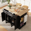 Kitchen Island on Wheels Rolling Kitchen Storage Trolley with Extendable Worktop