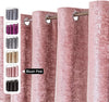 Crushed Velvet Curtains Eyelet Ring Top Ready Made Lined Pair Curtains