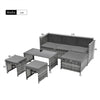Rattan Garden Furniture Set Sofa Table Recliner Chair Set Patio Outdoor Grey
